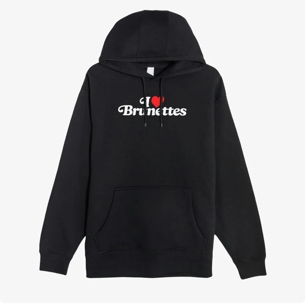 Black 'I Love Brunettes' Hoodie Connor Tomlinson Spectrum Hoodies Large NEW